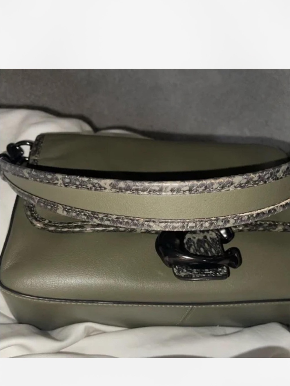 RARE Coach Tabby Soft Leather With Snakeskin Detail Shoulder Bag - Picture 4 of 8